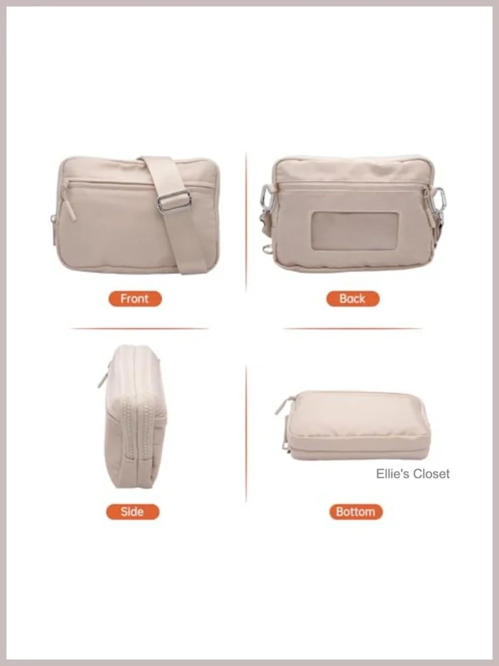 Small Nylon RFID Crossbody Bag with Adjustable Strap for Women